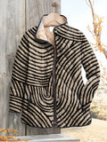 Elle | Women's Retro Quilted Jacket Featuring Hand-Drawn Circle Design
