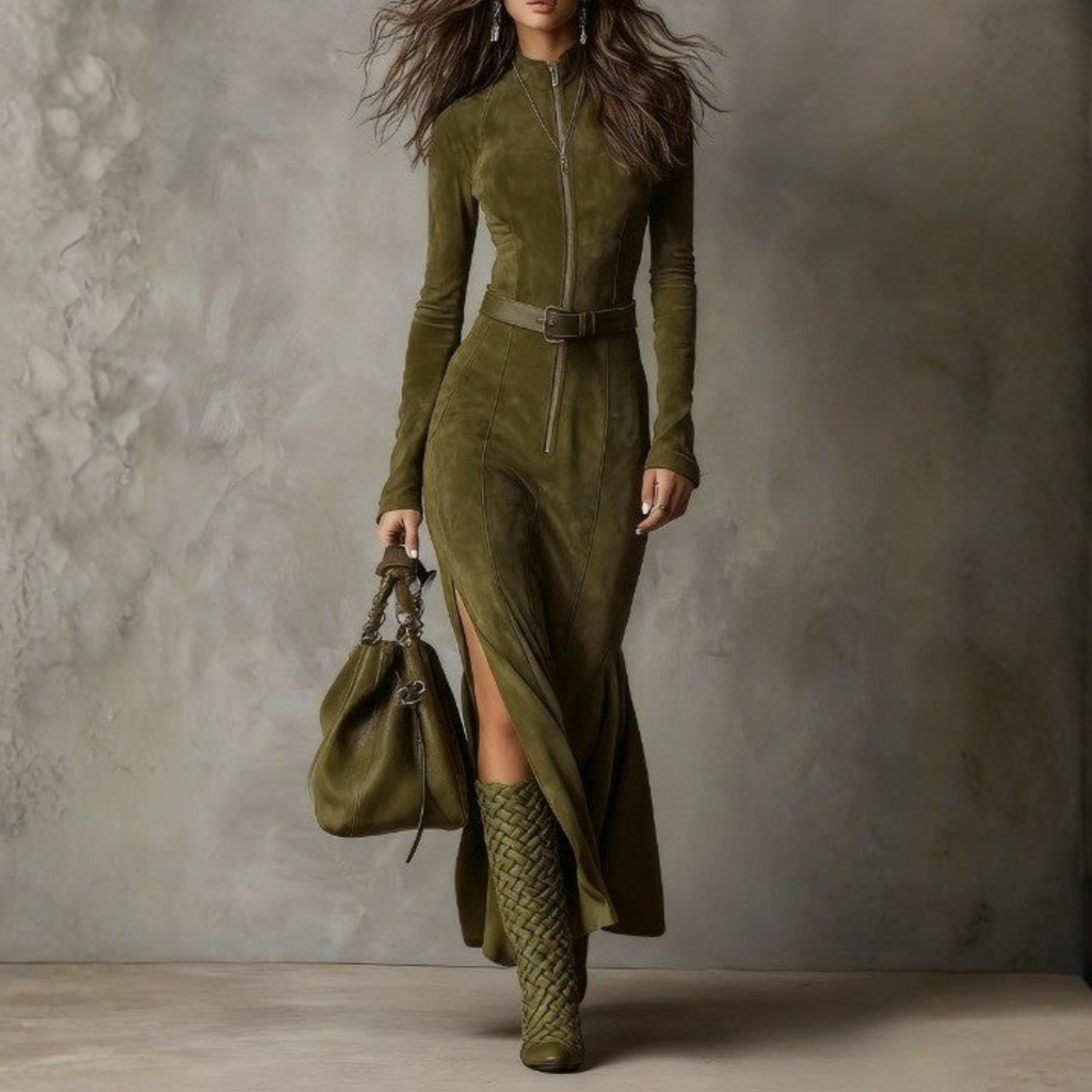 Alessia | Long Suede Dress
