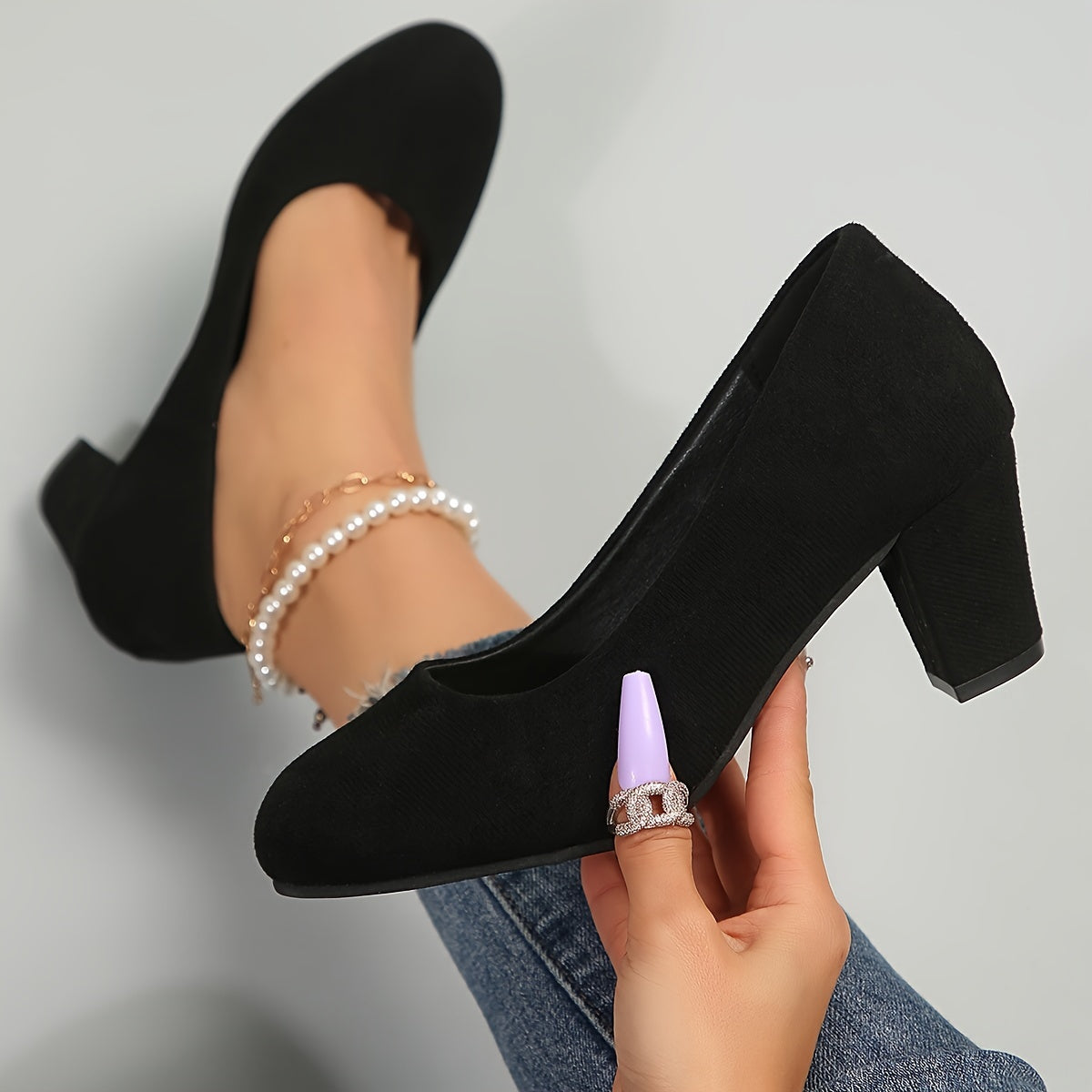 Laure - Wide Toe Pumps with Stable Heel for Pain-Free Comfort