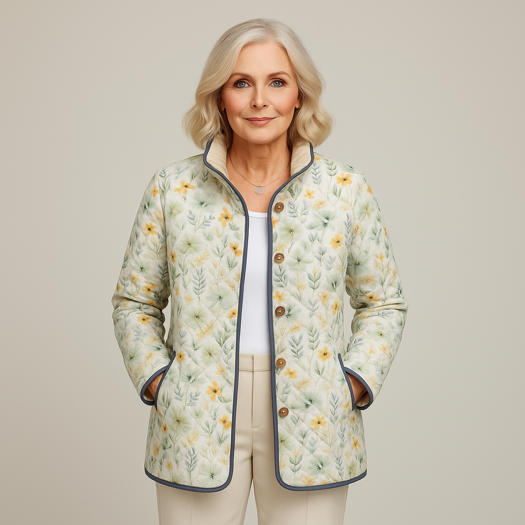 Elle | Vintage Floral Art Print Jacket for Women