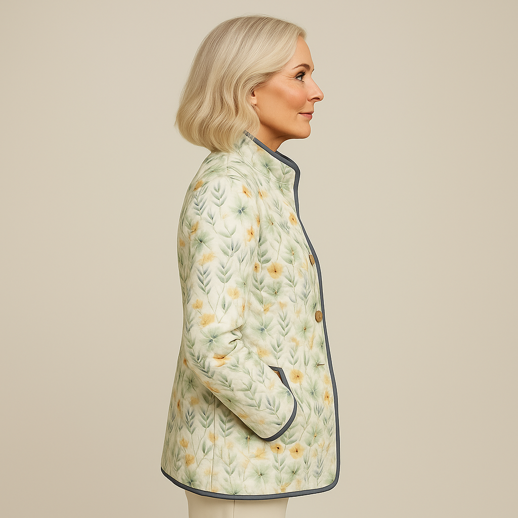 Elle | Vintage Floral Art Print Jacket for Women