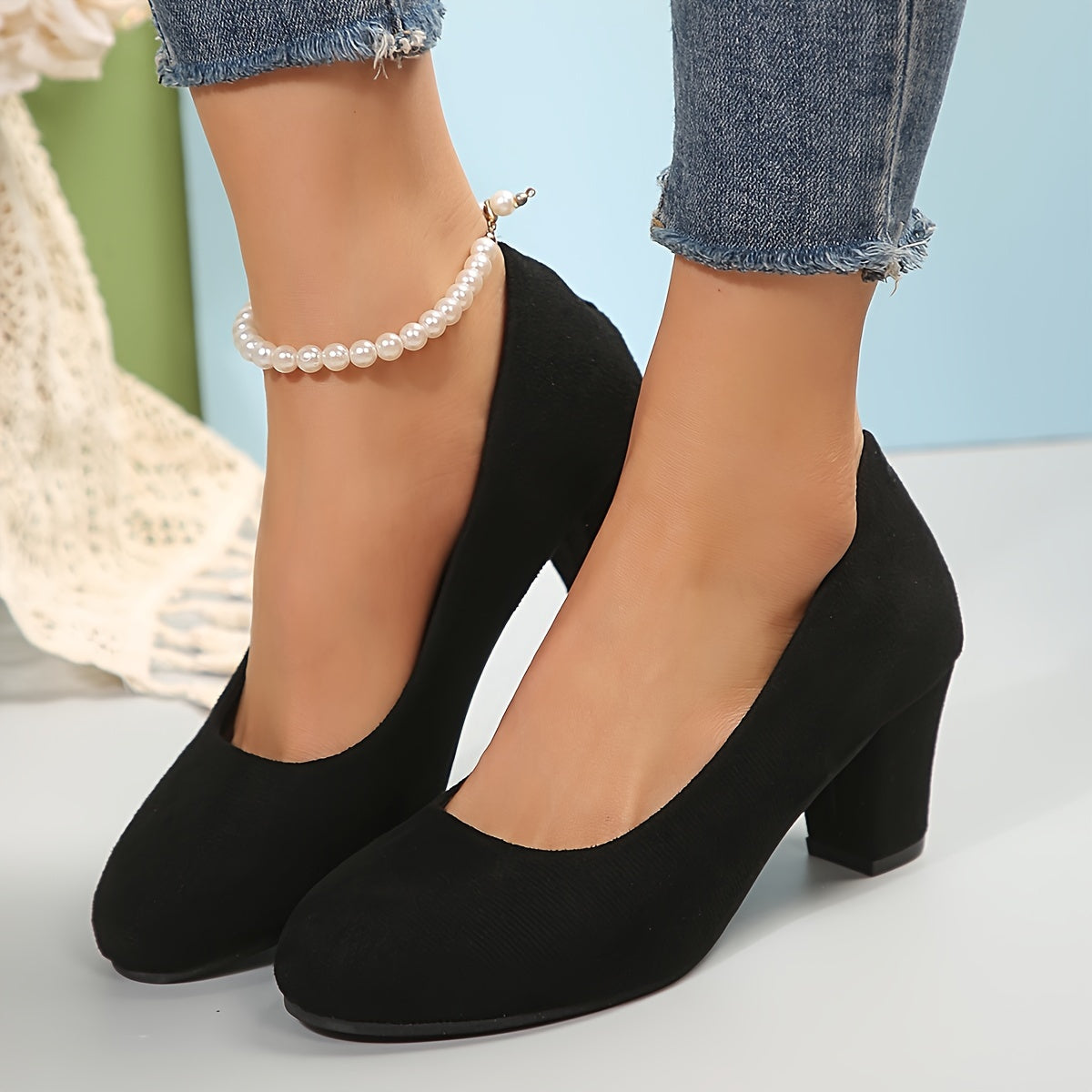 Laure - Wide Toe Pumps with Stable Heel for Pain-Free Comfort