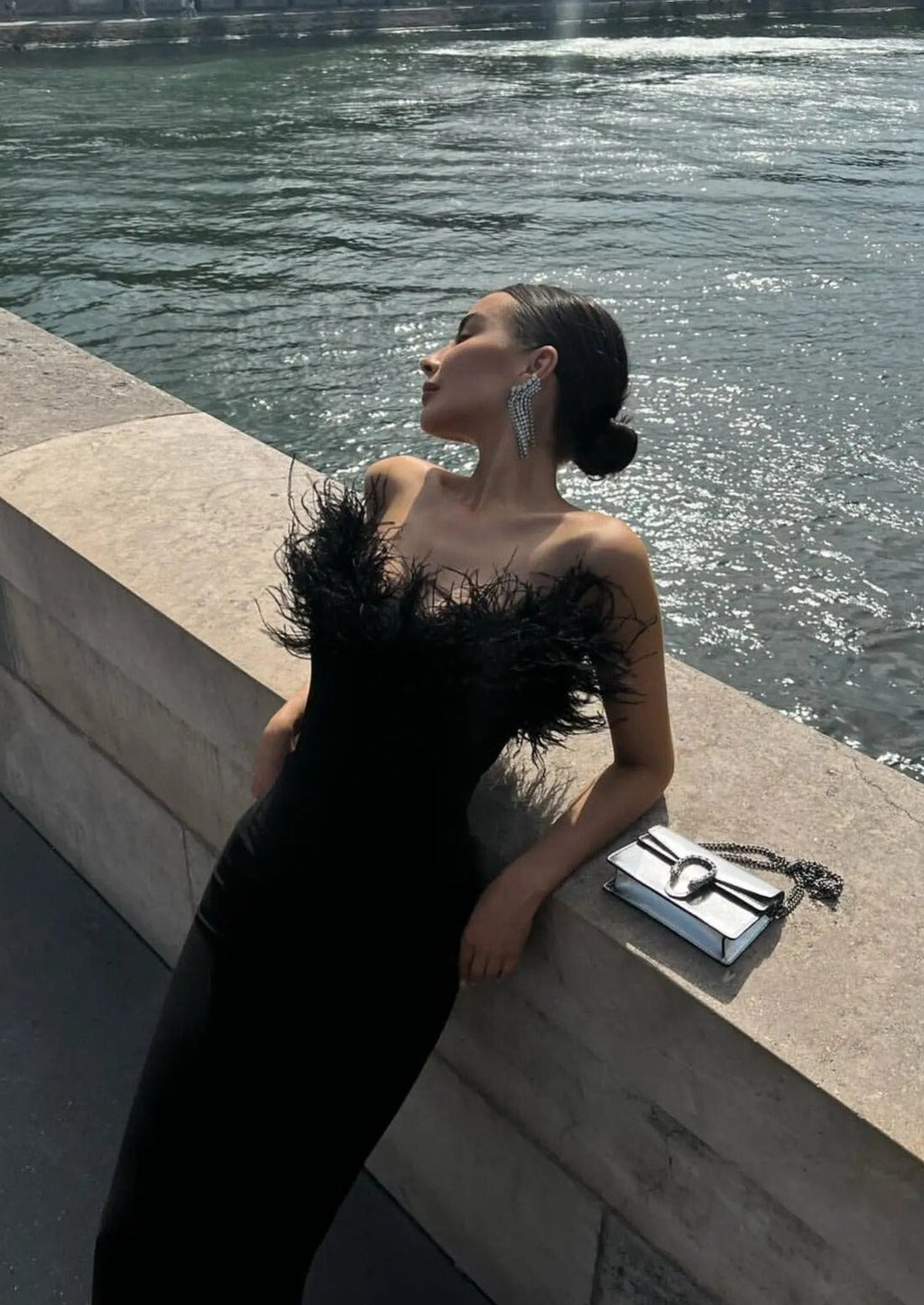 Zosia | Noir Feather Gown