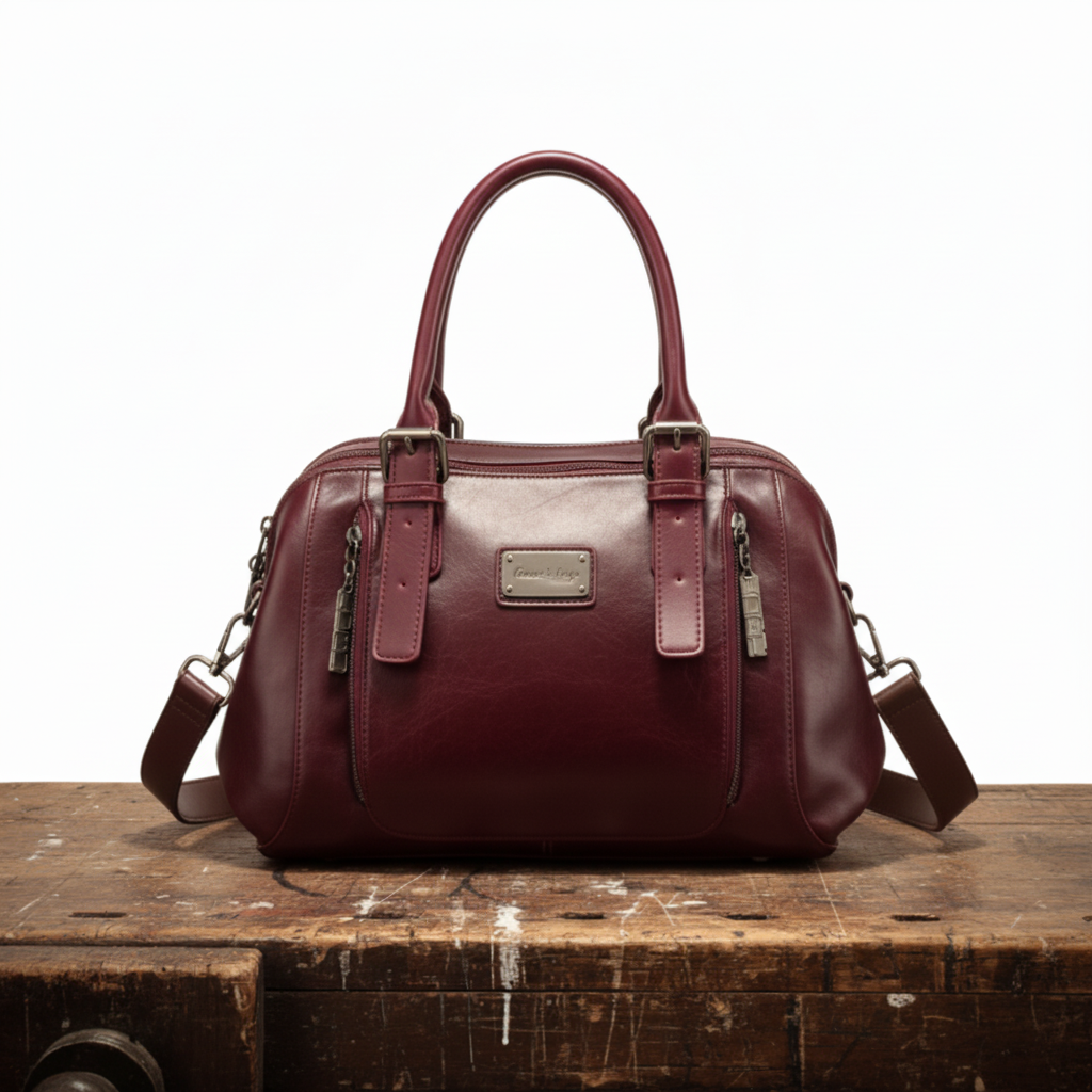 Bolso de cubo de lujo rojo