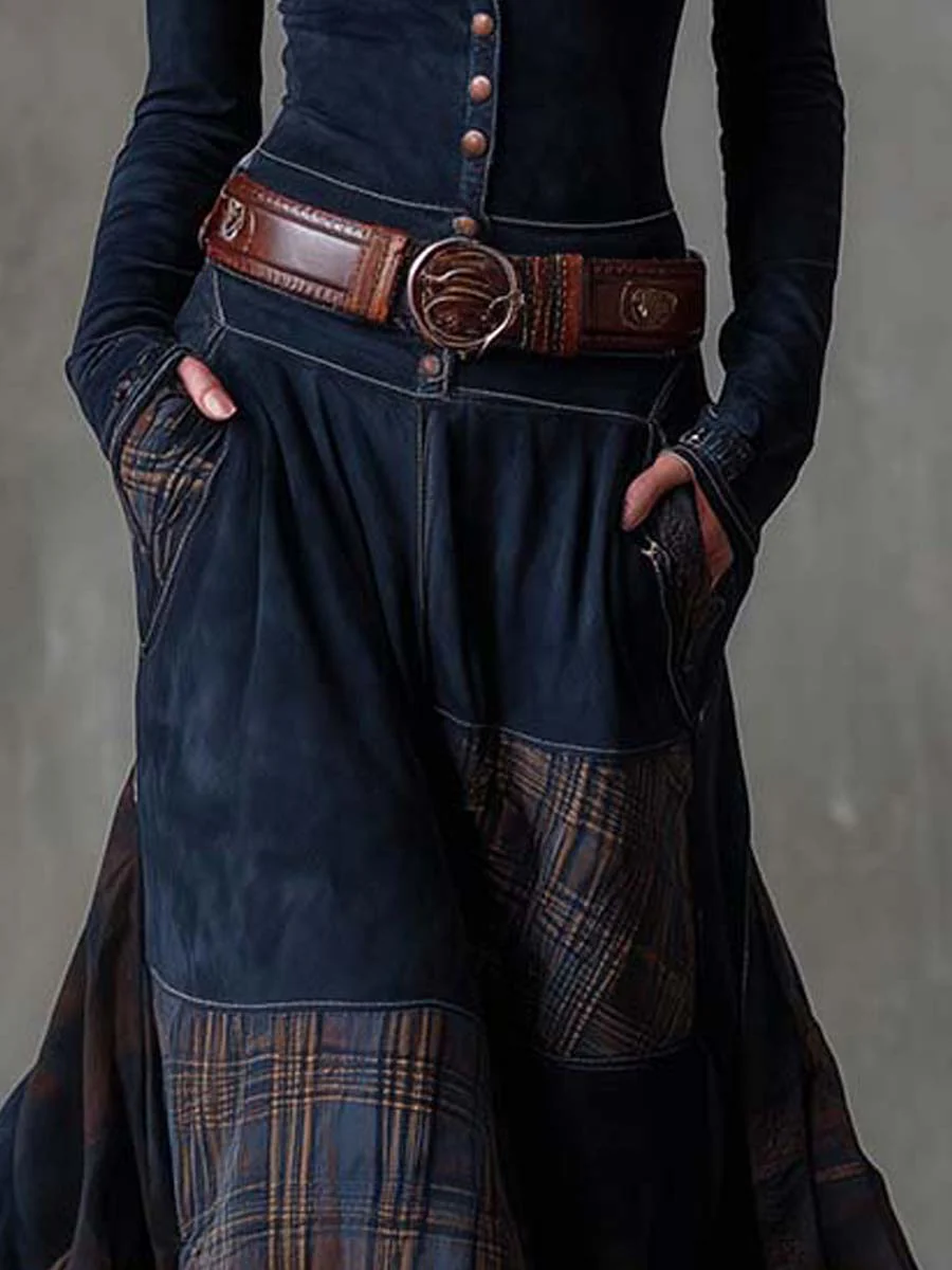 Isabelle | Suede maxi dress with belt