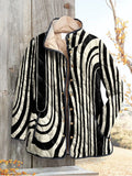 Elle | Women's Casual Quilted Jacket with Abstract Geometric Design