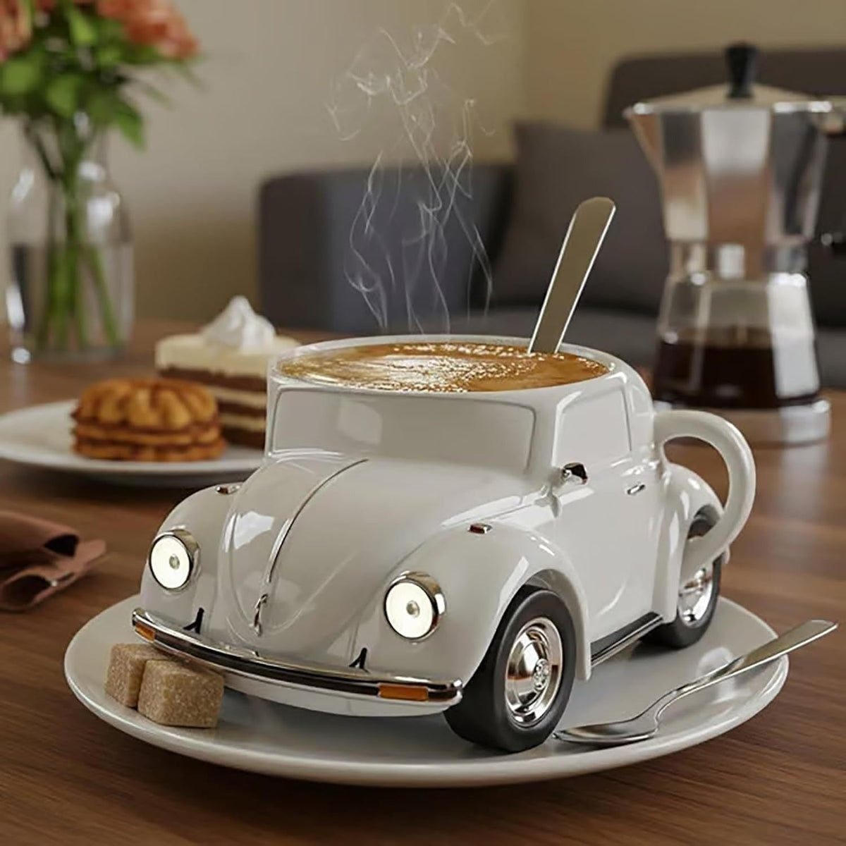 MOTOCUP | WHITE CAR COFFEE MUG
