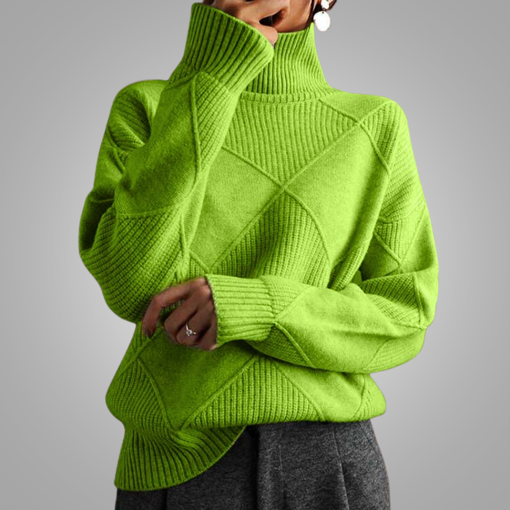 Denise | Cozy High Collar Knit Sweater