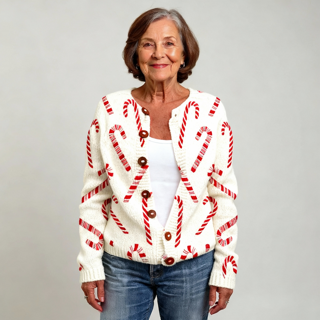 DEIRDRE| FESTIVE CANDY CARDIGAN