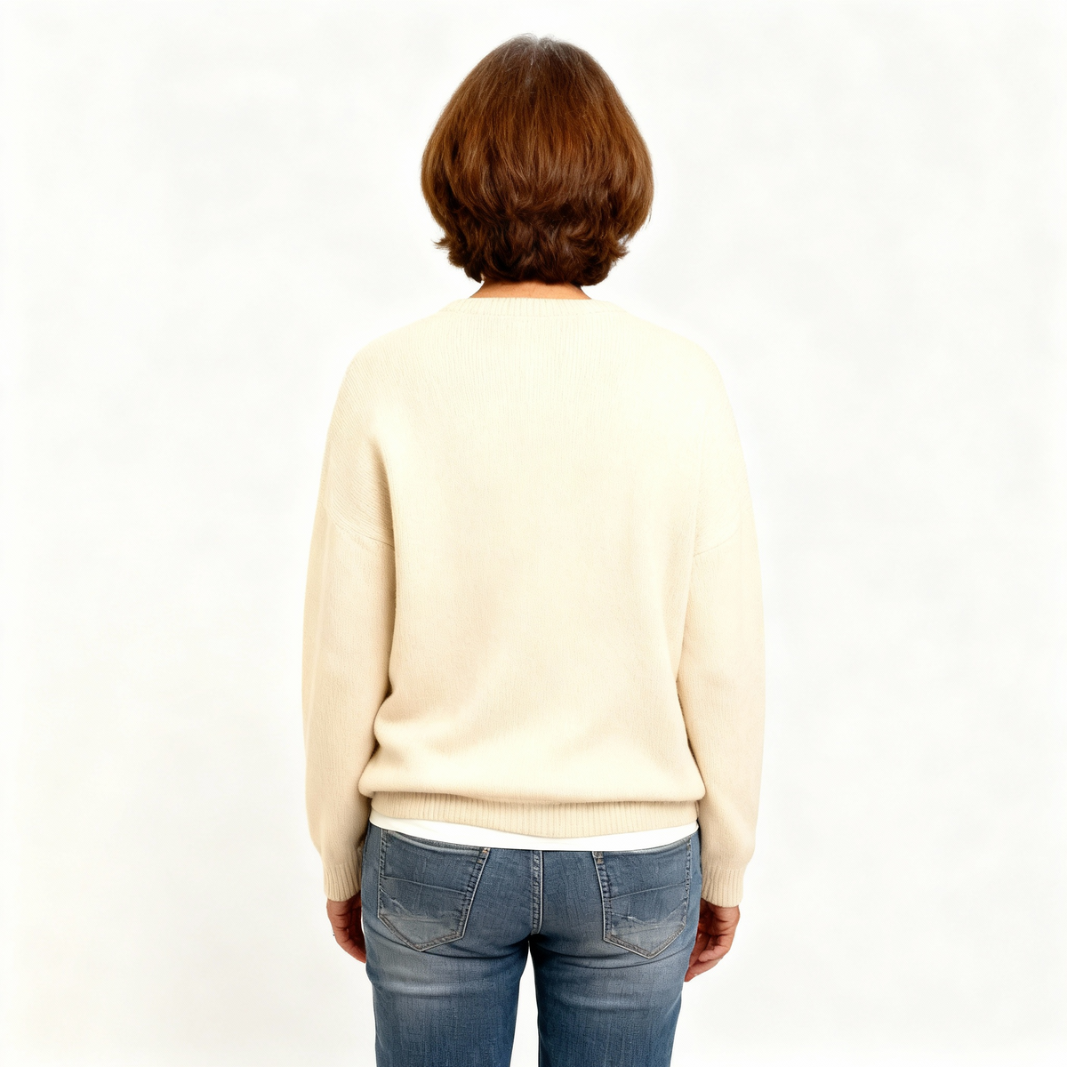 Casual Round Neck Santa Reindeer Vintage Sweatshirt for Women
