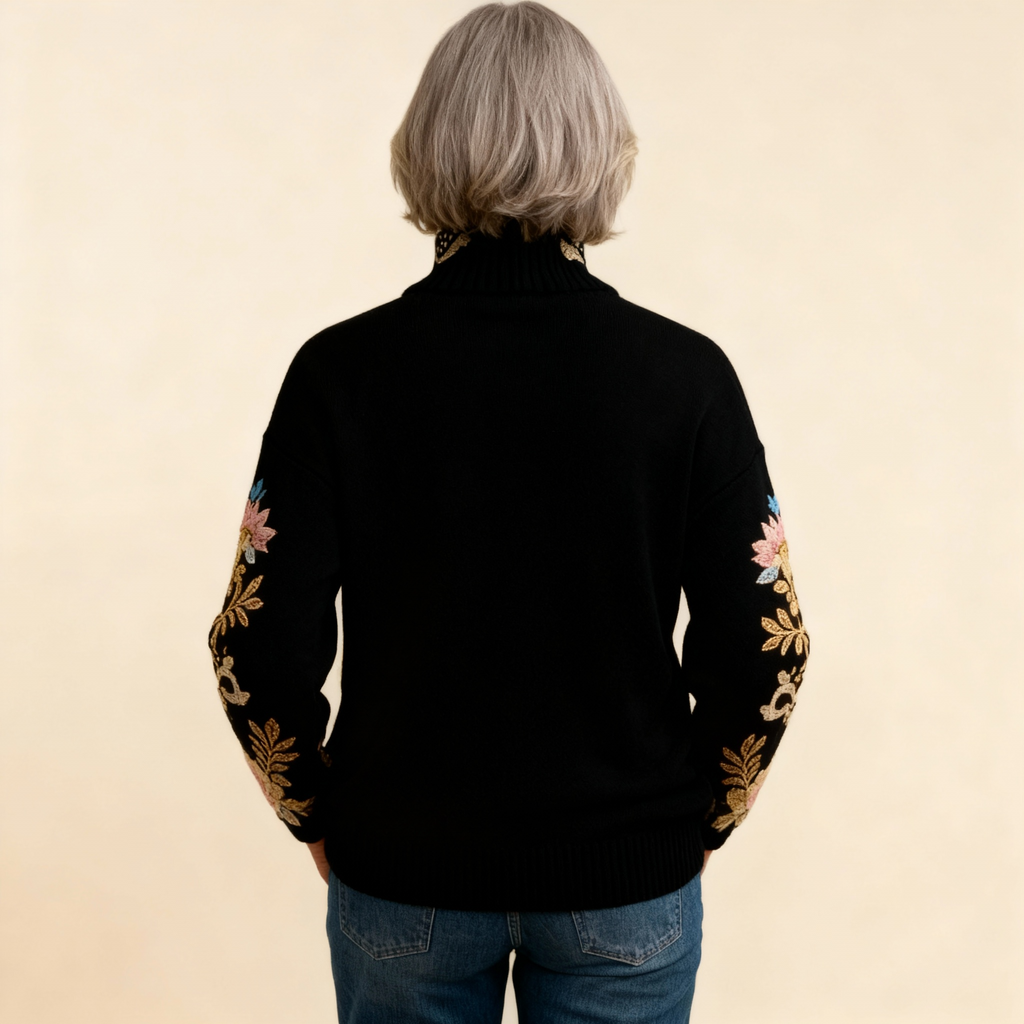 Ava | Vintage Floral Knit Sweater