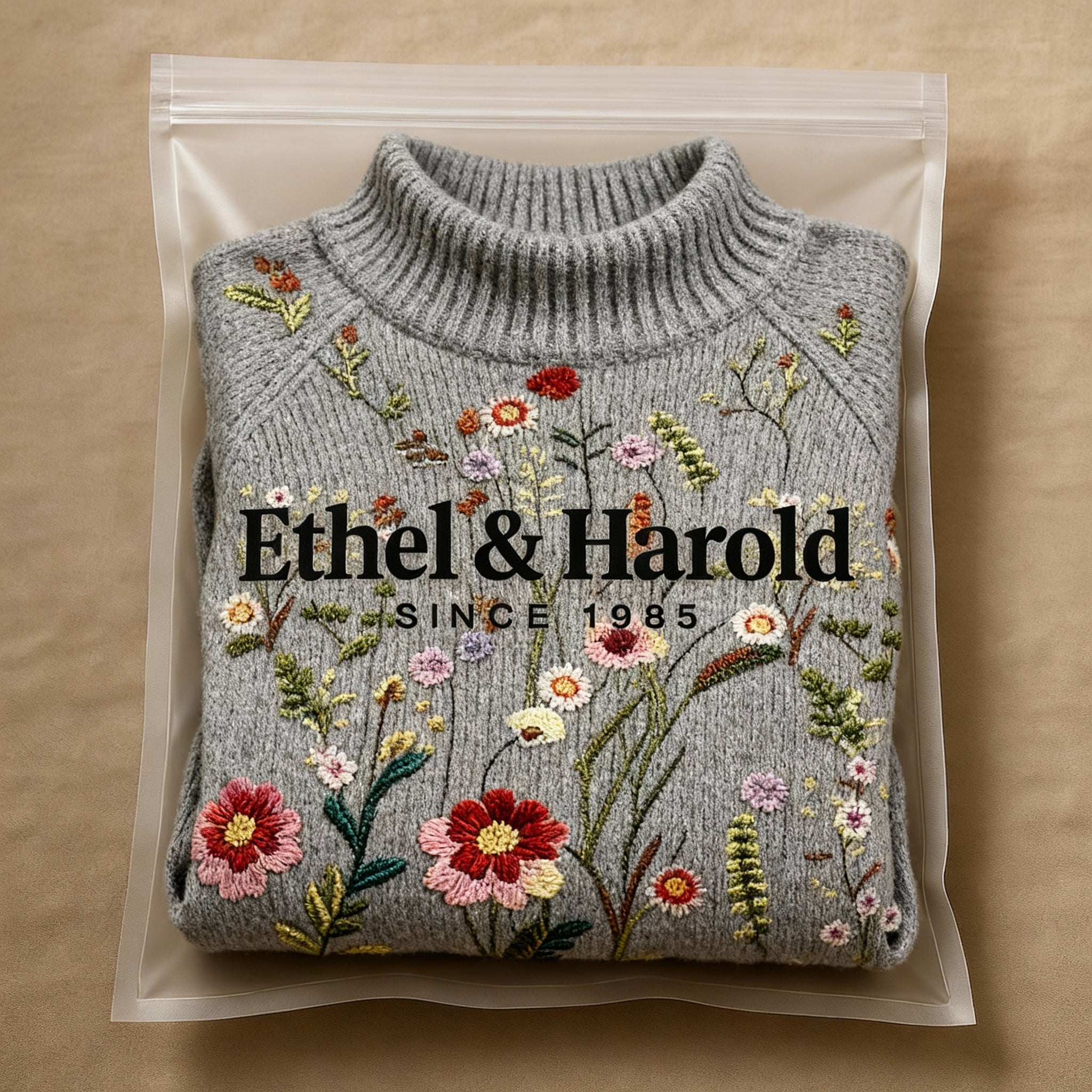 Classic Vintage Floral Knit Sweater