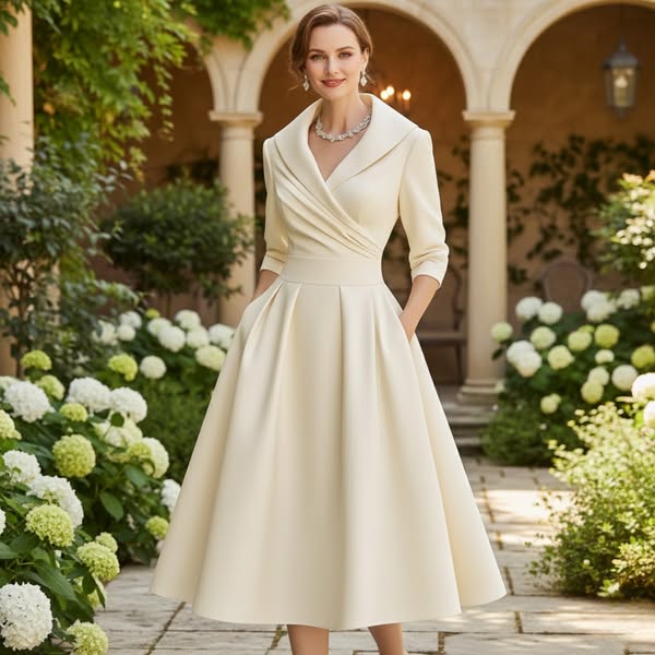 Rosalie | Elegant midi dress with a subtle shine